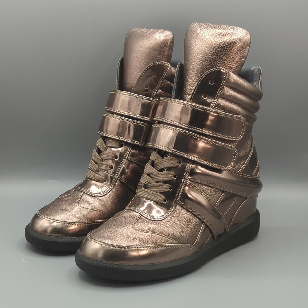 Monika Chiang Leather Wedge Sneakers Shoes Womens Size US 6 EU 36